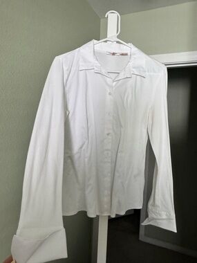 Calvin Klein White Long-Sleeve Button-Down Shirt